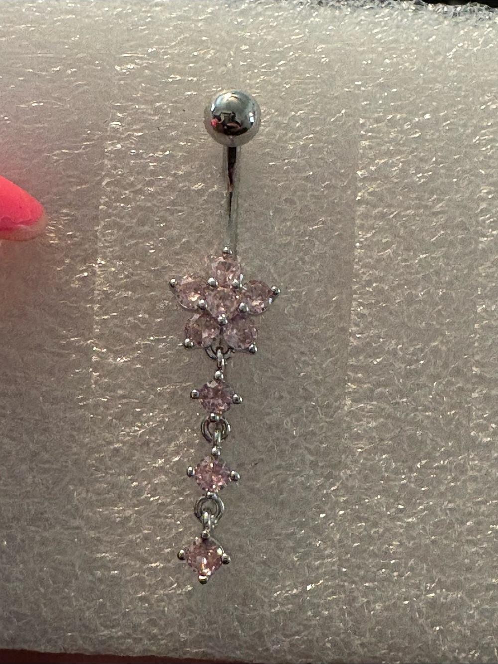 Belly Ring-Dangling Pink Atone Belly Button Ring 14G Stainless Steel nwt